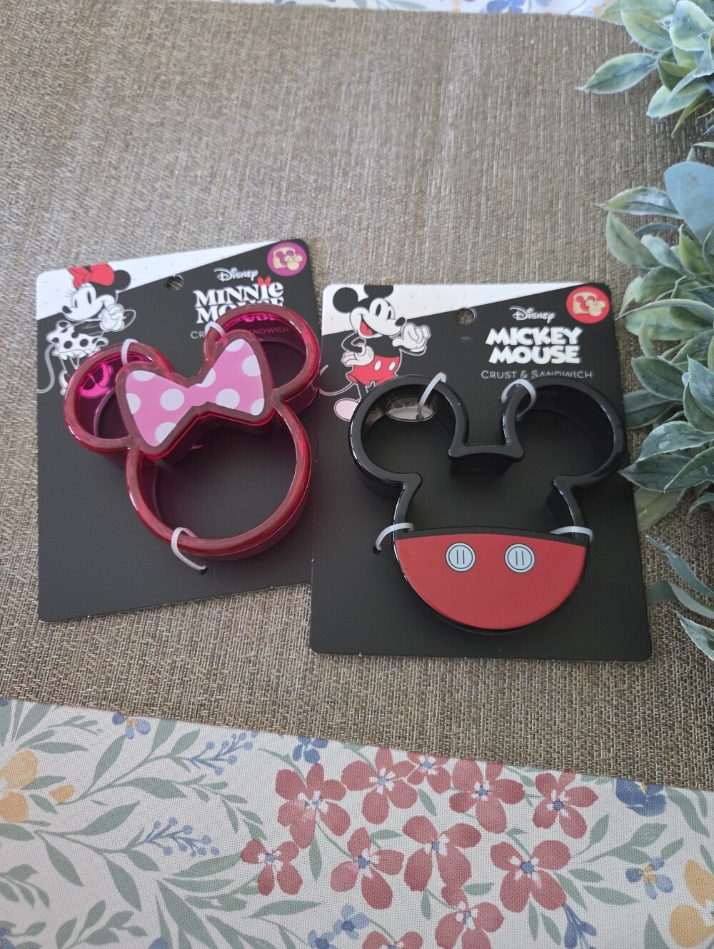 Disney Minnie & Mickey Sandwich Cutters — Pink, Black, Red